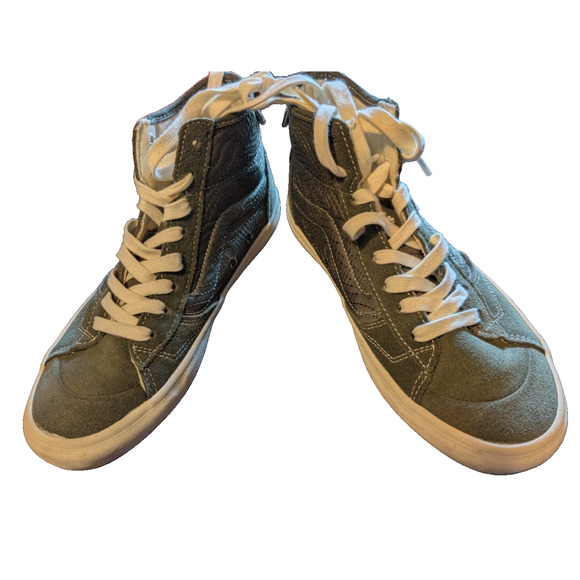 Vans The Lizzie Skateboard Shoes Green Quilted Canvas Suede M 7 W 8.5 EUC - Picture 5 of 6